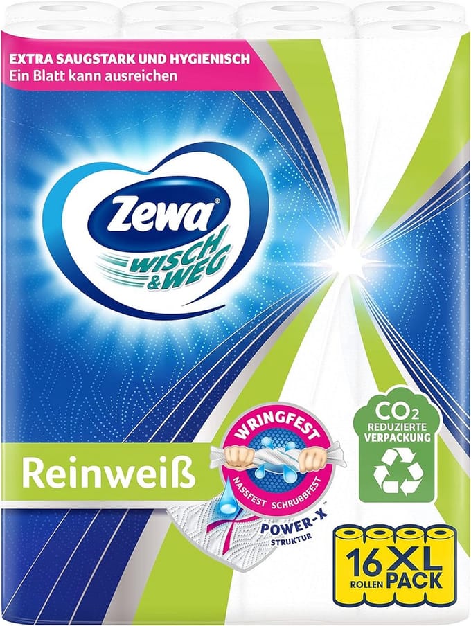 Extra Sterk en Absorberend Keukenpapier - 16 Rollen Wit