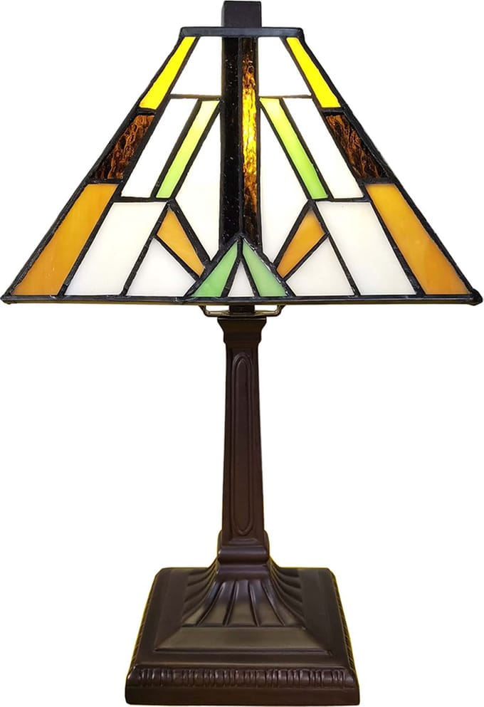 Lumilamp Tiffany Tafellamp 20x20x34 cm Bruin Polyresin