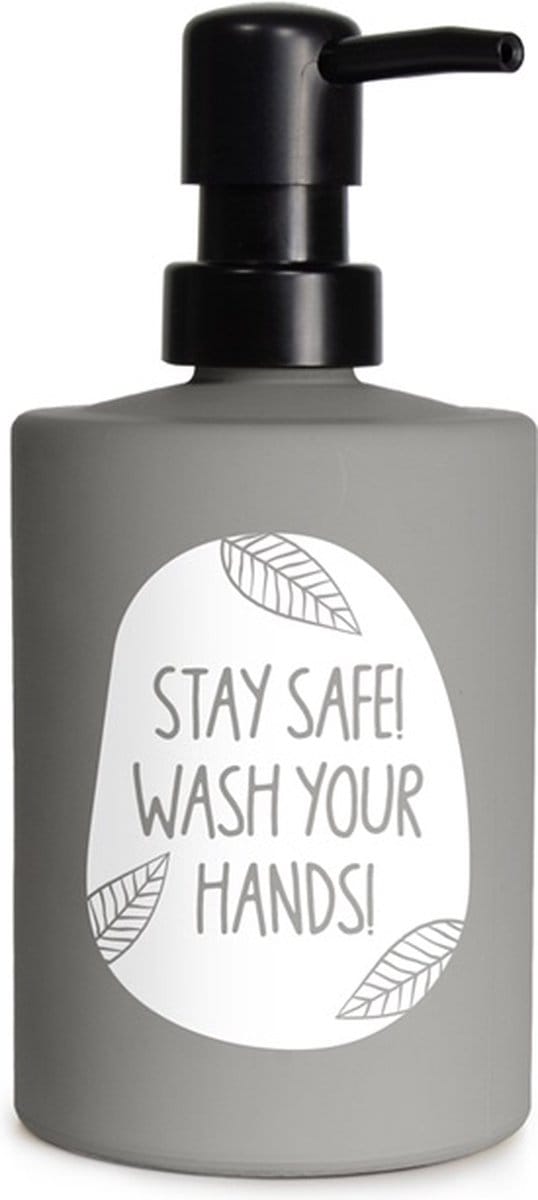 Zeeppompje grijs Stay safe wash your hand
