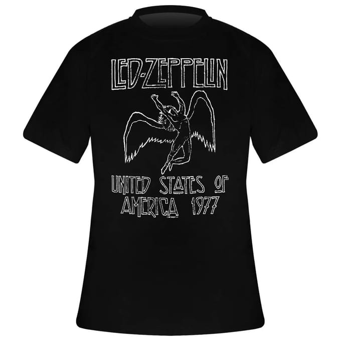 Led Zeppelin - USA '77. Heren T-shirt - L - Zwart