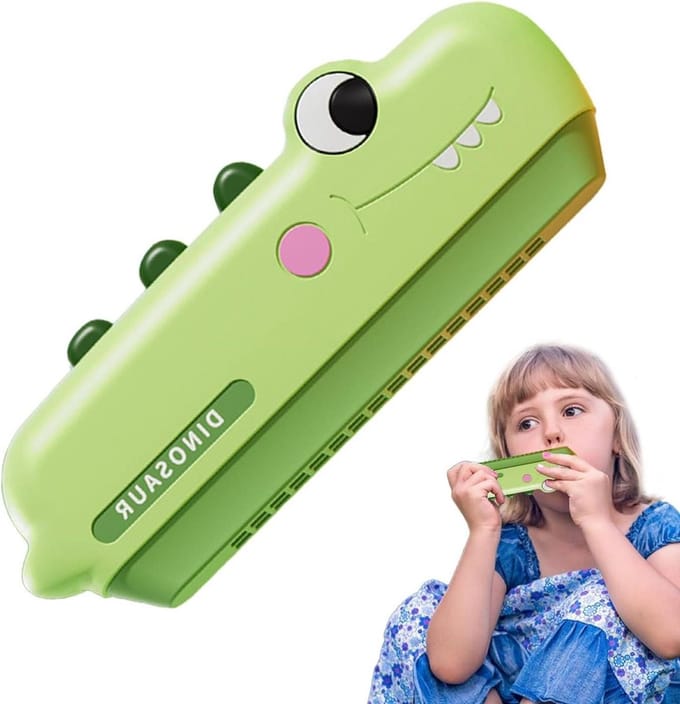 Mondharmonica - Muziek Speelgoed - Muziek Leren Spelen - Wasbaar Ontwerp - 17 cm - Dinosaurus