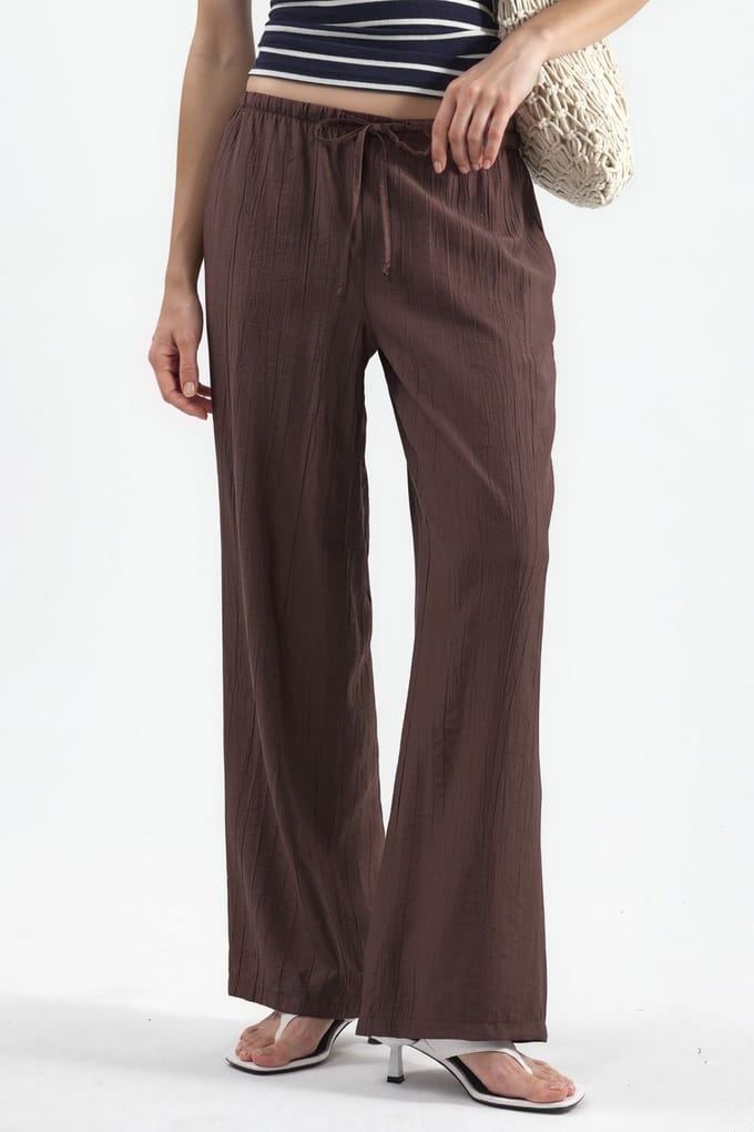 Dames Wijd-Pijpen Geweven Broek
