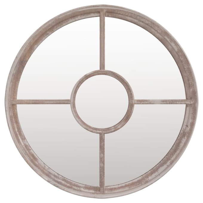 vidaXL Spiegel rond 40x4 cm ijzer zandkleurig