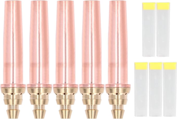 Snijmondstukken Set - Precisie Tips - Metaal Bewerken - Cyclone Gasstroom - 5 Stuks - Messing