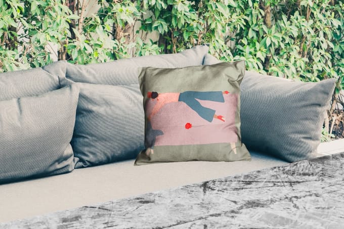 Buitenkussen - Vintage - Vrouwen - Design - 45x45 cm - Weerbestendig