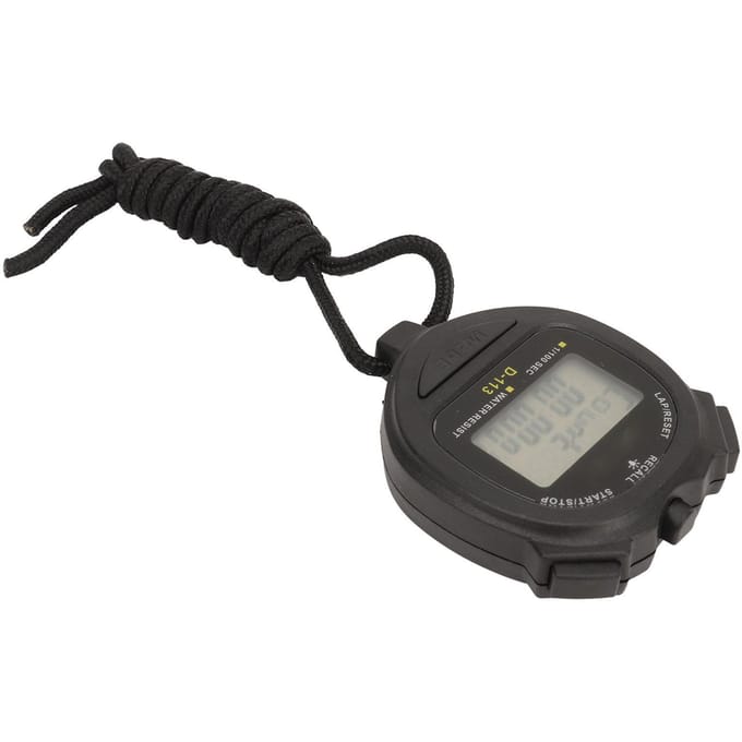 Digitale Stopwatch 60 Rondes Geheugen Split Sport Timer Waterdicht met Lanyard Datum Tijd Alarm voor black