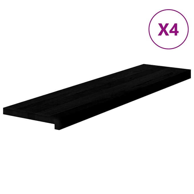vidaXL - Traptreden - 4 - st - 100x30x2 - cm - massief - eikenhout - bruin-zwart
