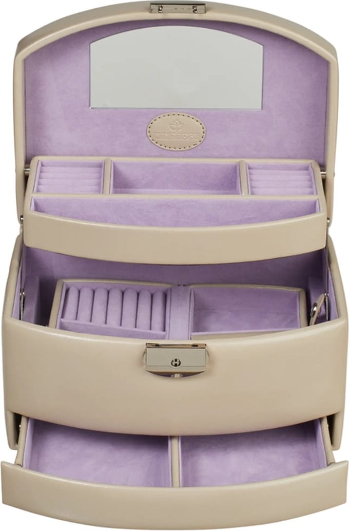 Windrose Merino Moda Sieraden & Juwelendoos - Imitatieleer - Beige