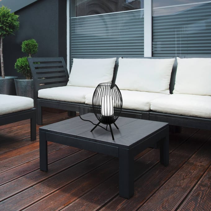 EGLO Fusignano Tafellamp Buiten - E27 - 41 cm - Zwart/Wit