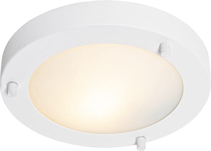 QAZQA yuma - Moderne Plafondlamp voor buiten - 1 lichts - Ø 18.3 cm - Wit - Buitenverlichting