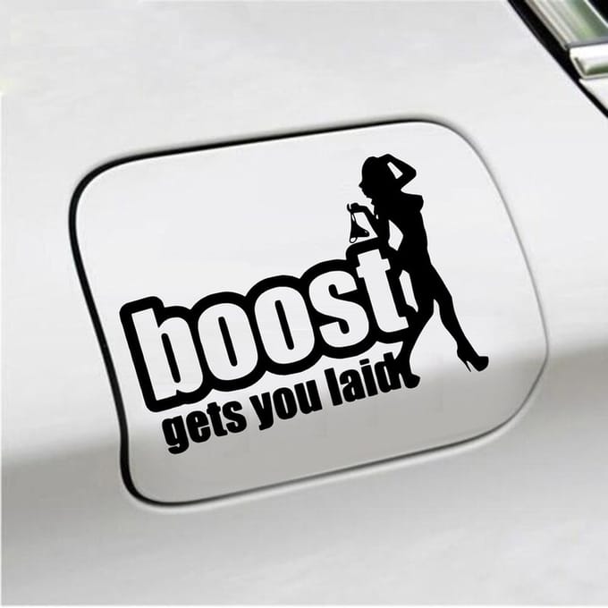 Bumpersticker - Boost Get You Laid - 13 X 18 - Zwart