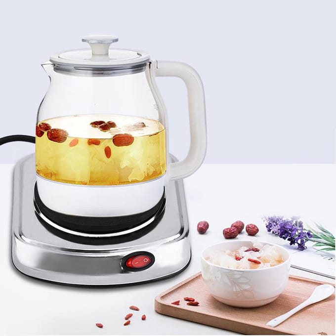500W Elektrisch Mini Fornuis Brander Kookplaat Koffieverwarmer White white