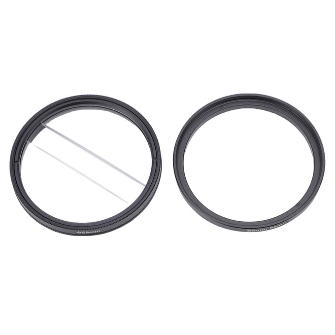 58MM Dubbele Halve Maan Speciale Blur Effecten Filter Dubbel Glas Camera Midden Gesplitste Diopter Lens gray