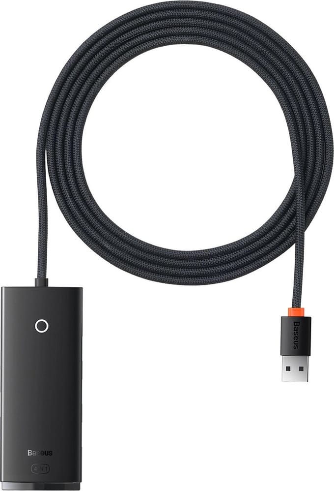 Baseus - Lite - Series HUB 4-poorts - (USB-A - naar - 4xUSB-A - 3.0) - 2m - zwart - (WKQX030201)