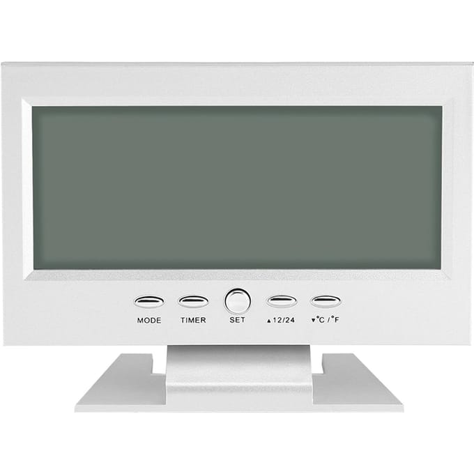 LCD Digitale Geluidssensor Tafel Bureau Wekker met Kalender en Temperatuurweergave Zilver