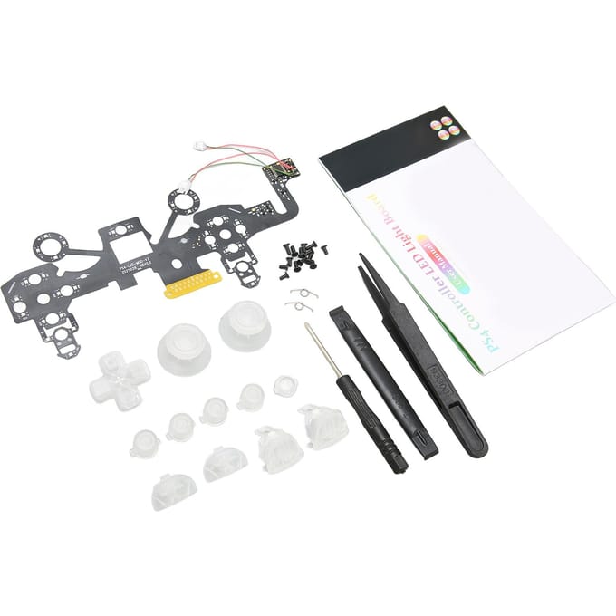 Verlichte D-Pad Face Buttons 8 Kleuren 19 Modi DIY Vervanging LED Knoppen Kit voor PS4 Controller black