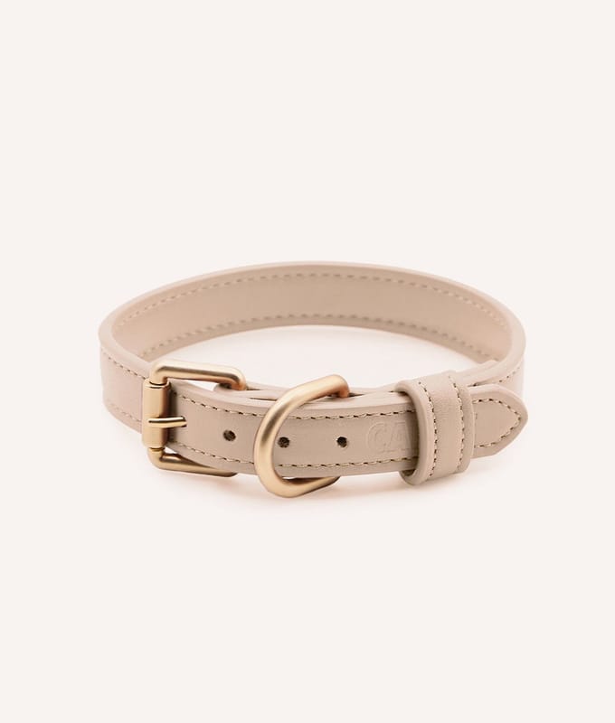 Vegan leren halsband – Beige – Comfortabel & verstelbaar – Jala