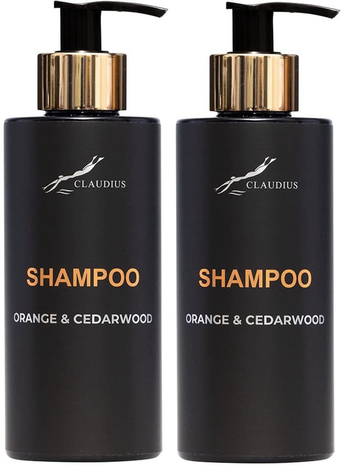 Shampoo Orange & Cedarwood 300 ml - gouden pomp - 2 stuks