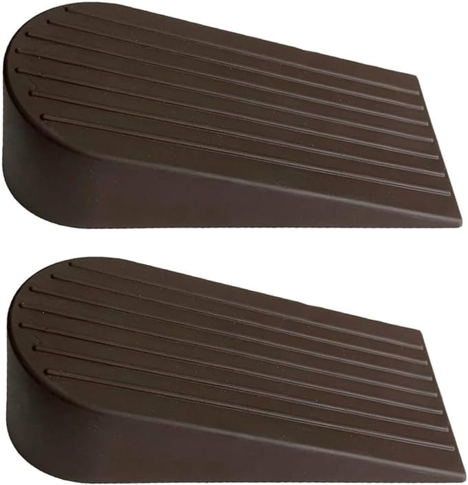 Deurstopper Rubber - Deurwig Set - Deur Open Houden - Extra Groot Ontwerp - 2 Stuks - Donkerbruin