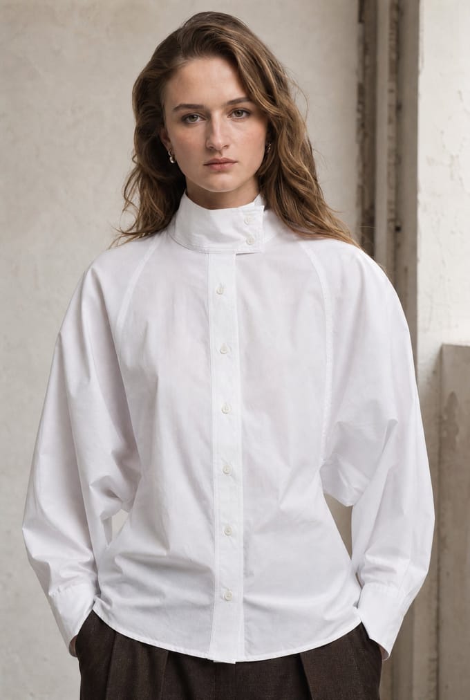 Bree cotton poplin blouse | White - White / S