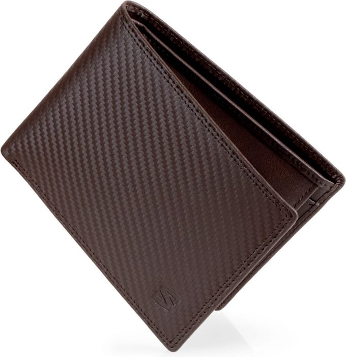 SERASAR Leren Portemonnee [Carbon] - Bruin - met RFID-Bescherming
