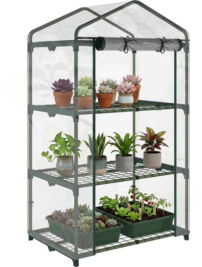 Outsunny Kas-Metaal, kunststof-69L x 49B x 125H cm-Transparant