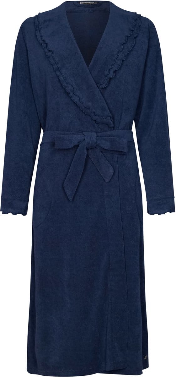 Badjas Pastunette Premium - Ruffle - Blauw - Badstof - Maat S