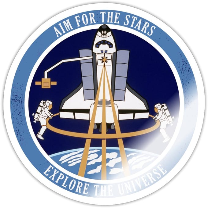 NASA Aim For The Stars Sticker Maat S (max. 10 x 10cm)