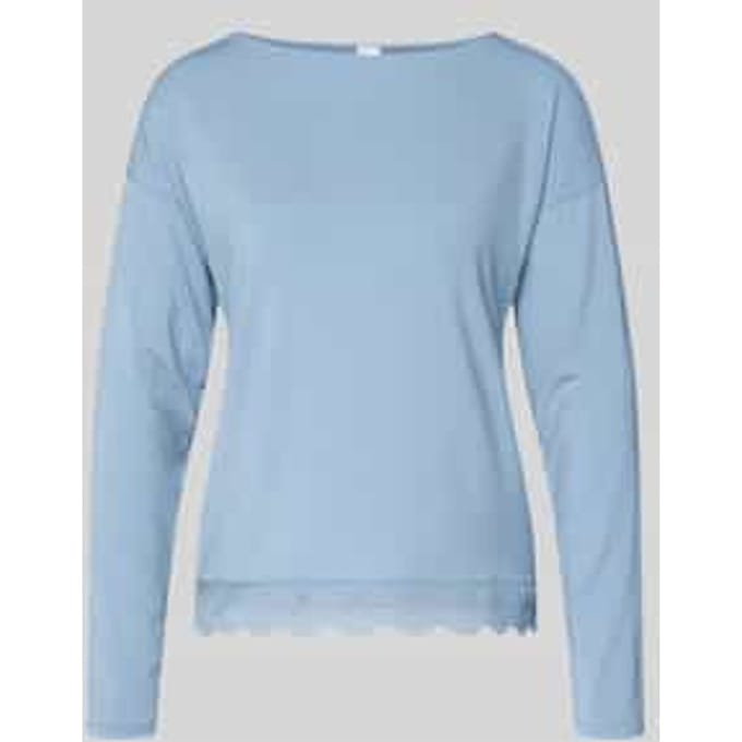 Regular fit shirt met lange mouwen en kant
