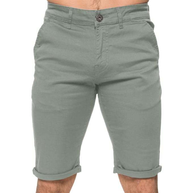 Enzo Heren Slim Fit Stretch Chino Shorts