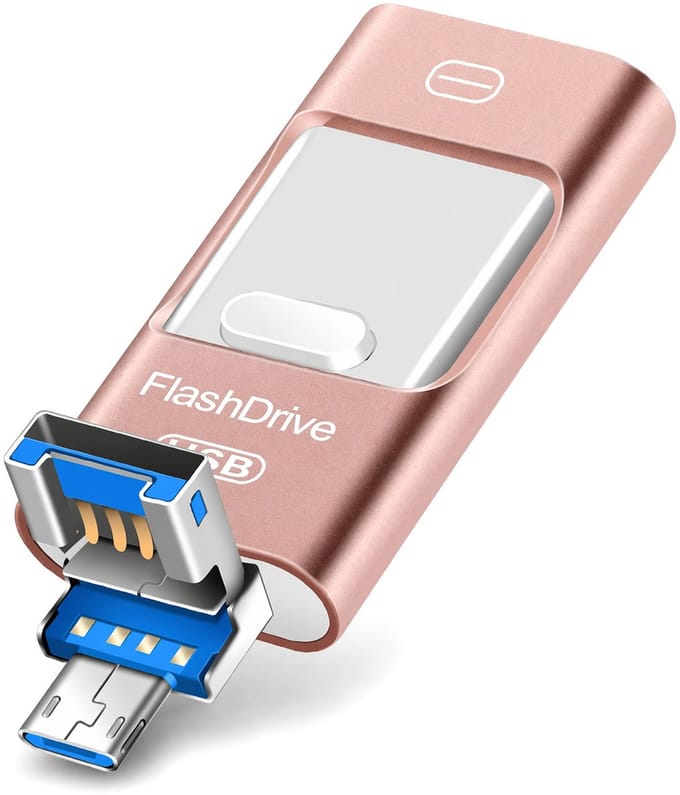 longziming -USB Stick 128GB 4-in-1 - USB-C OTG Flash Drive - Micro-USB & USB-A - Snelle Dataoverdracht voor PC en Telefoon