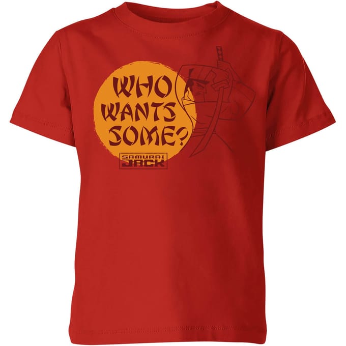 Samurai Jack Who Wants Some Kids' T-Shirt - Red - 122/128 (7-8 jaar)