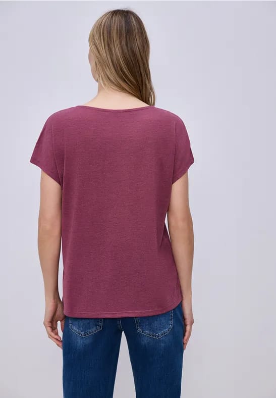 Shirt met overhangende schouders in linnenlook