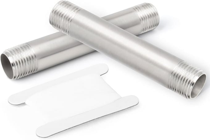 RVS Schroefnippel 1/2 BSP Binnendraad 4 Inch Lengte
