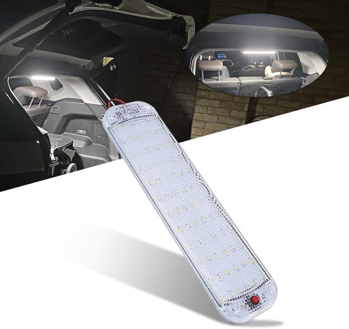 12V LED Interieur Verlichting 72 LED Plafondlamp met Aan/Uit Schakelaar voor Auto en Camper