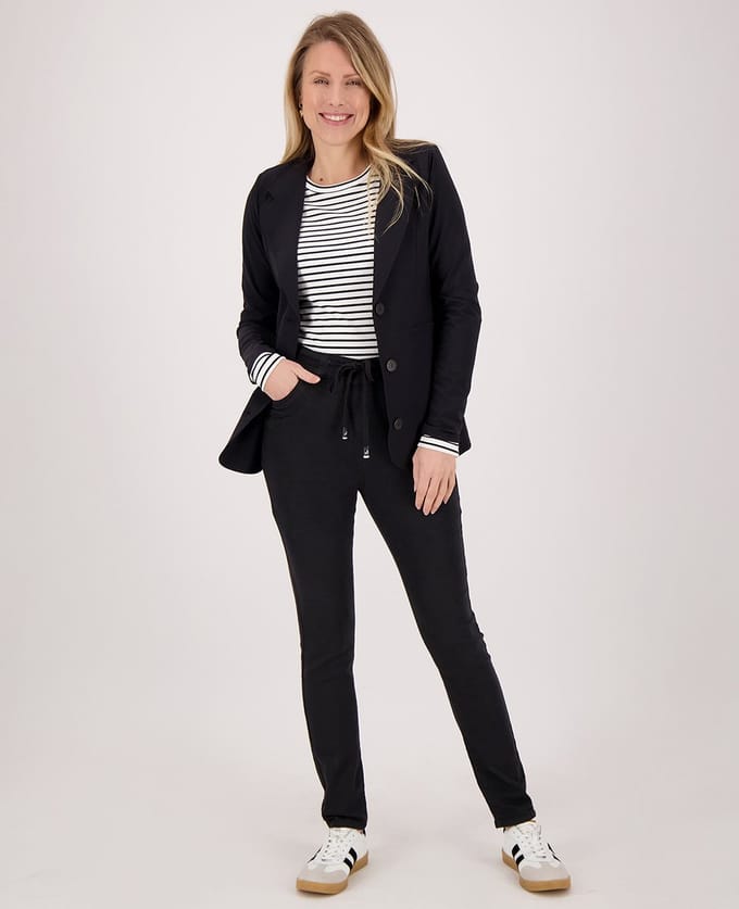 Je m'appelle Dames Broek Slim fit Met stretch - Zwart - Maat S