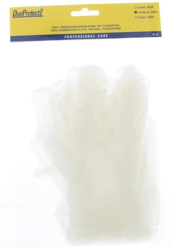 Duoprotect Handschoen vinyl poedervrij medium 10 Stuks