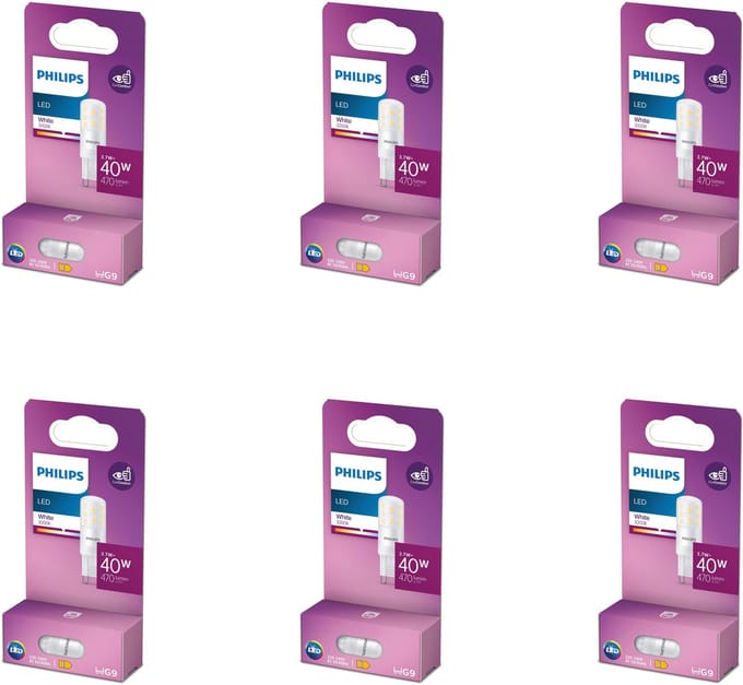 Philips Voordeelverpakking - G9 - LED Capsulelamp - 40W - Niet Dimbaar - Wit Licht - Set van 6 Stuks