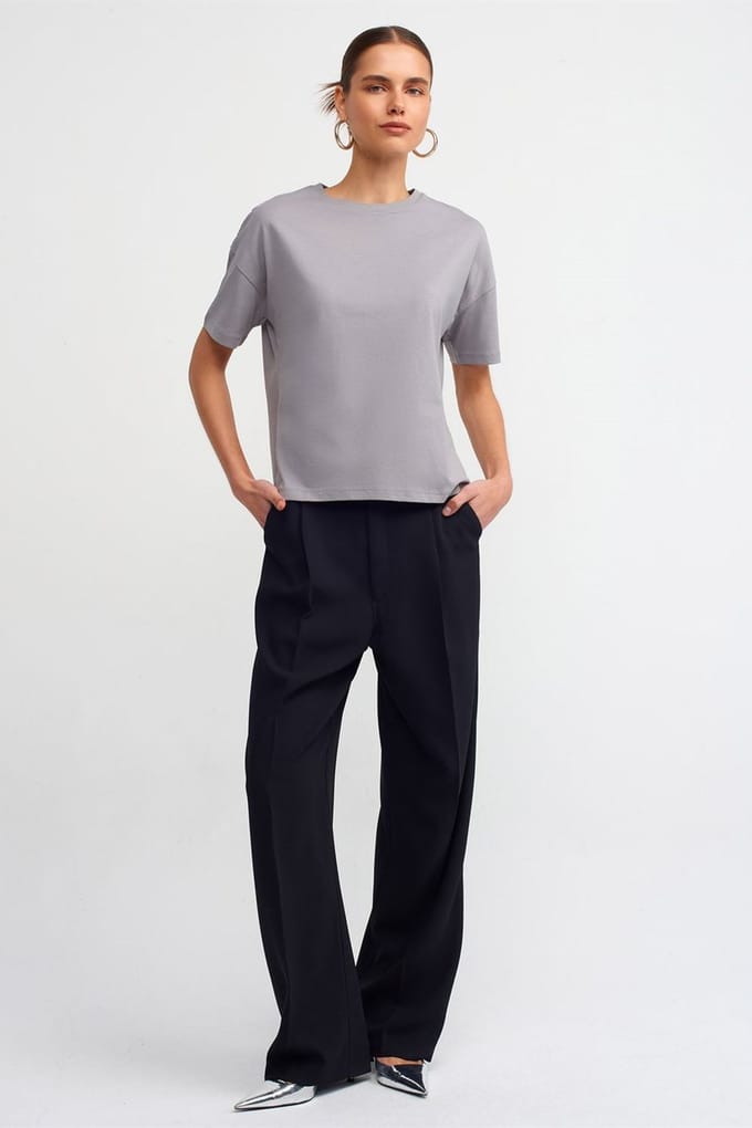 Dames Katoenen Crew Neck T-Shirt
