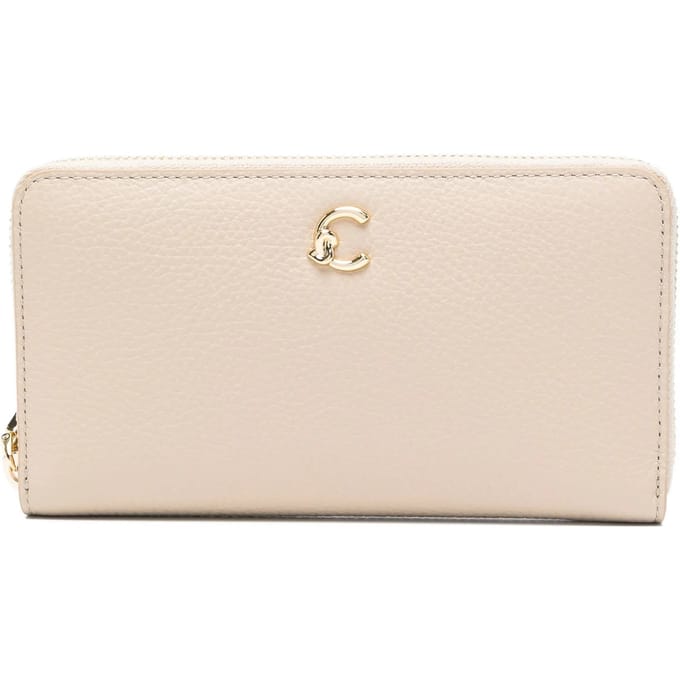 COCCINELLE Leren portemonnee C-Me Wallet Grained Leather Seagrass kaki