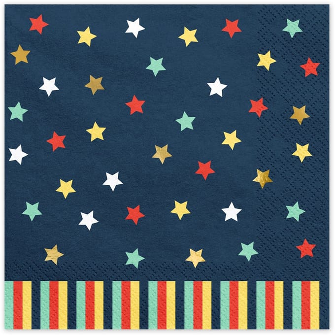 PartyDeco - Servetten - sterren 33 x 33 cm (12 stuks)