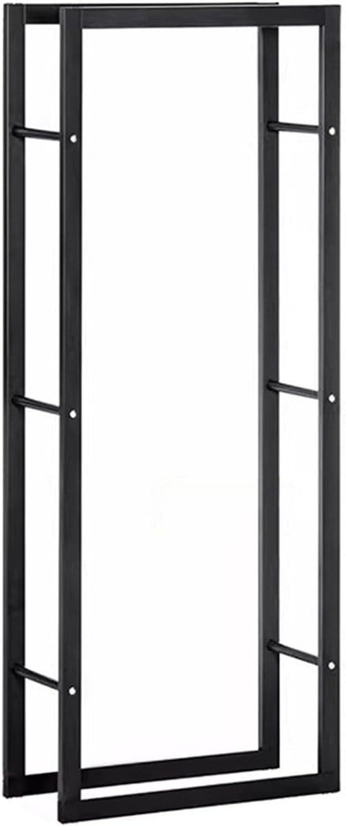 Houtrek - Houtbak - Opslag Haardhout - Robuuste Constructie - 150 cm Hoog - Zwart