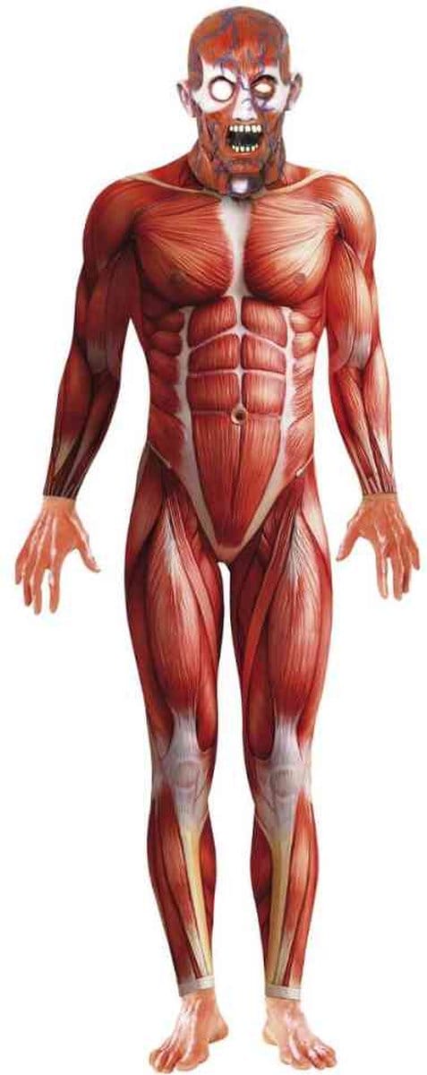"Halloween second skin kostuum met anatomie print  - Verkleedkleding - Medium"