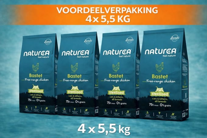 Naturea Grainfree Cat Lands Bastet Free Range Chicken 4x 5,5 kg Voordeelverpakking - Kat
