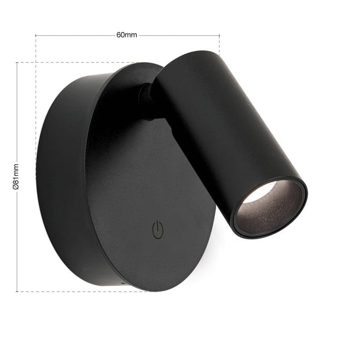 ORION LED-wandlamp Luxy, zwart, aluminium, CCT, dimbaar