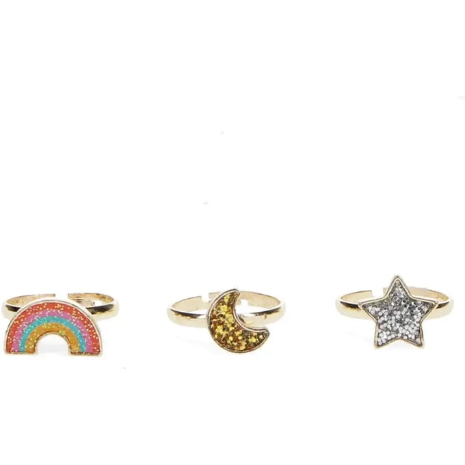 Glitterring op sterkaart voor kinderen Rex London (x3)