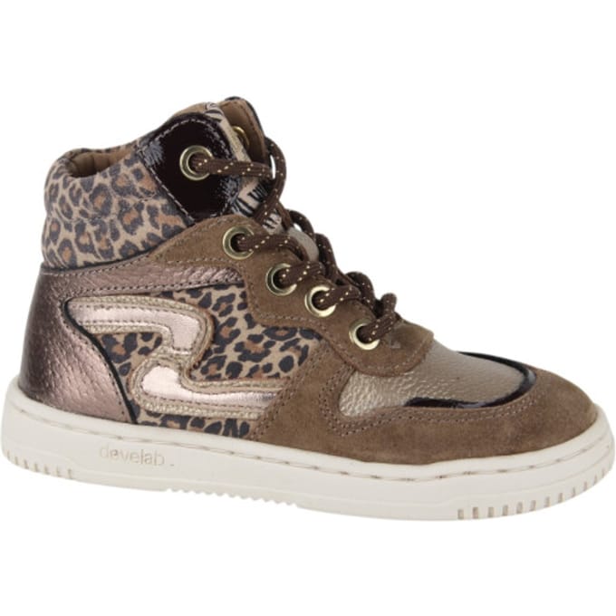 Develab - 41926 - Half-hoogMeisjesKindersneakers - Kleur: Bruin - Maat: 28