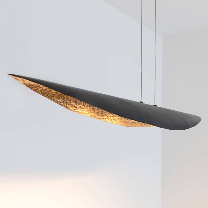 Holländer Chiasso LED hanglamp, zwartbruin/goud
