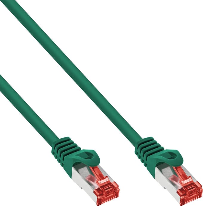 InLine® Patchkabel, S/FTP (PiMf), Cat.6, halogeenvrij, koper, groen, 0,3m