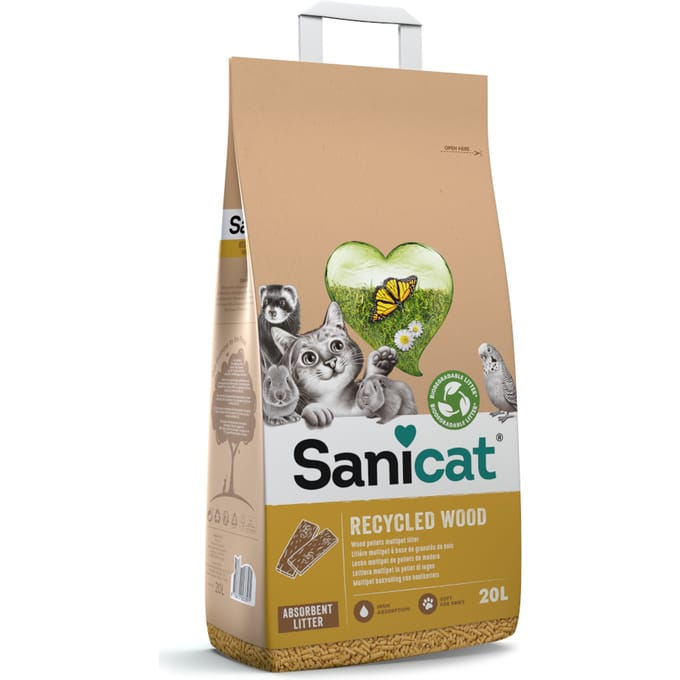 20l Sanicat kattenbakvulling van gerecycled hout